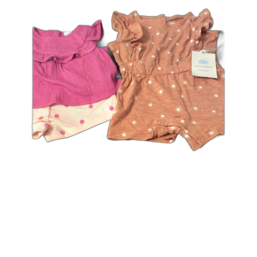 New NWT Lot of 2 Baby 3-6 months girls summer outfits Carters Cloud